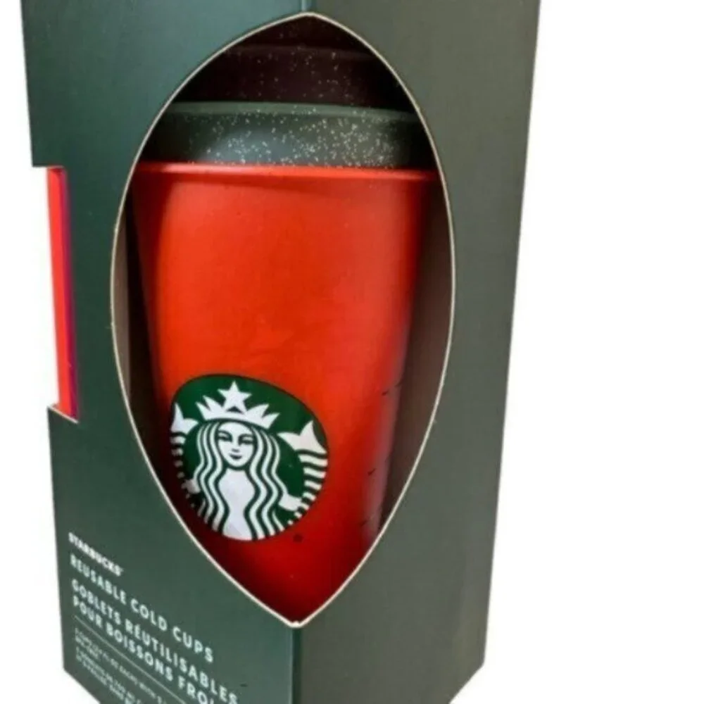 NWT Starbucks | Set of 5 Glitter Reusable Cold Cups with Lids & Straws